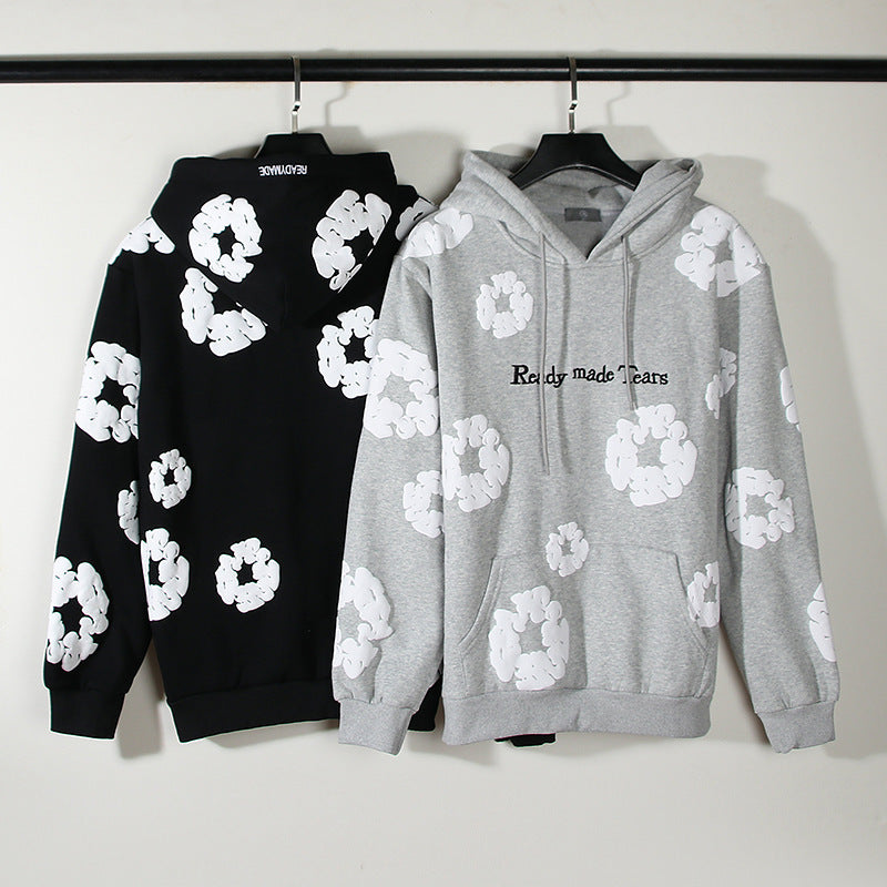 Pure Cotton Coat Three-dimensional Foam Kapok Printed Hoodie Sweater - Bellarte Enchanté Pure Cotton Coat Three-dimensional Foam Kapok Printed Hoodie Sweater
