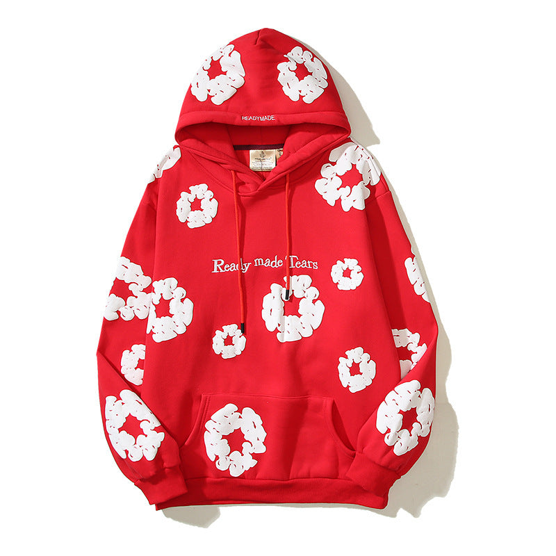 Pure Cotton Coat Three-dimensional Foam Kapok Printed Hoodie Sweater - Bellarte Enchanté Pure Cotton Coat Three-dimensional Foam Kapok Printed Hoodie Sweater