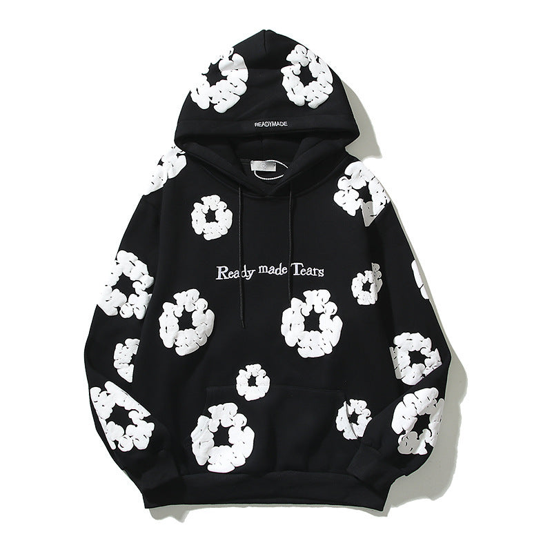 Pure Cotton Coat Three-dimensional Foam Kapok Printed Hoodie Sweater - Bellarte Enchanté Pure Cotton Coat Three-dimensional Foam Kapok Printed Hoodie Sweater