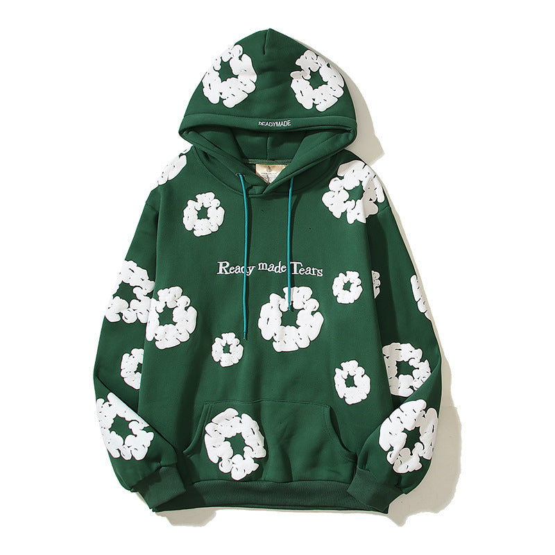 Pure Cotton Coat Three-dimensional Foam Kapok Printed Hoodie Sweater - Bellarte Enchanté Pure Cotton Coat Three-dimensional Foam Kapok Printed Hoodie Sweater