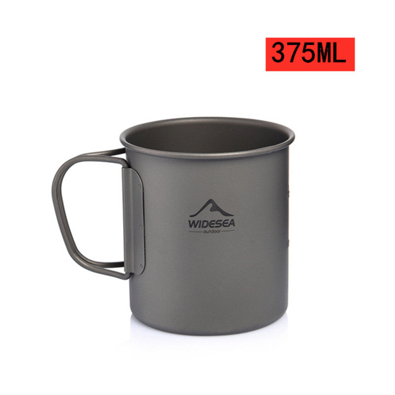 Pure Titanium Outdoor Coffee Cup With Lid Lightweight And Easy To Store Camping Tableware - Bellarte Enchanté Pure Titanium Outdoor Coffee Cup With Lid Lightweight And Easy To Store Camping Tableware