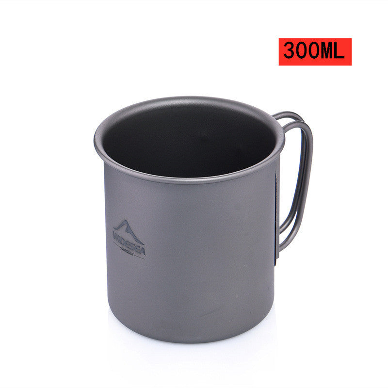 Pure Titanium Outdoor Coffee Cup With Lid Lightweight And Easy To Store Camping Tableware - Bellarte Enchanté Pure Titanium Outdoor Coffee Cup With Lid Lightweight And Easy To Store Camping Tableware