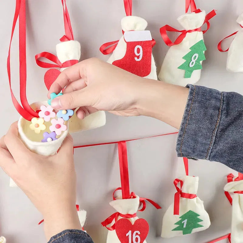 Q Calendar Christmas Gift Hanging Bag 11 X16cm Countdown Hollow Number New Year - Bellarte Enchanté Q Calendar Christmas Gift Hanging Bag 11 X16cm Countdown Hollow Number New Year