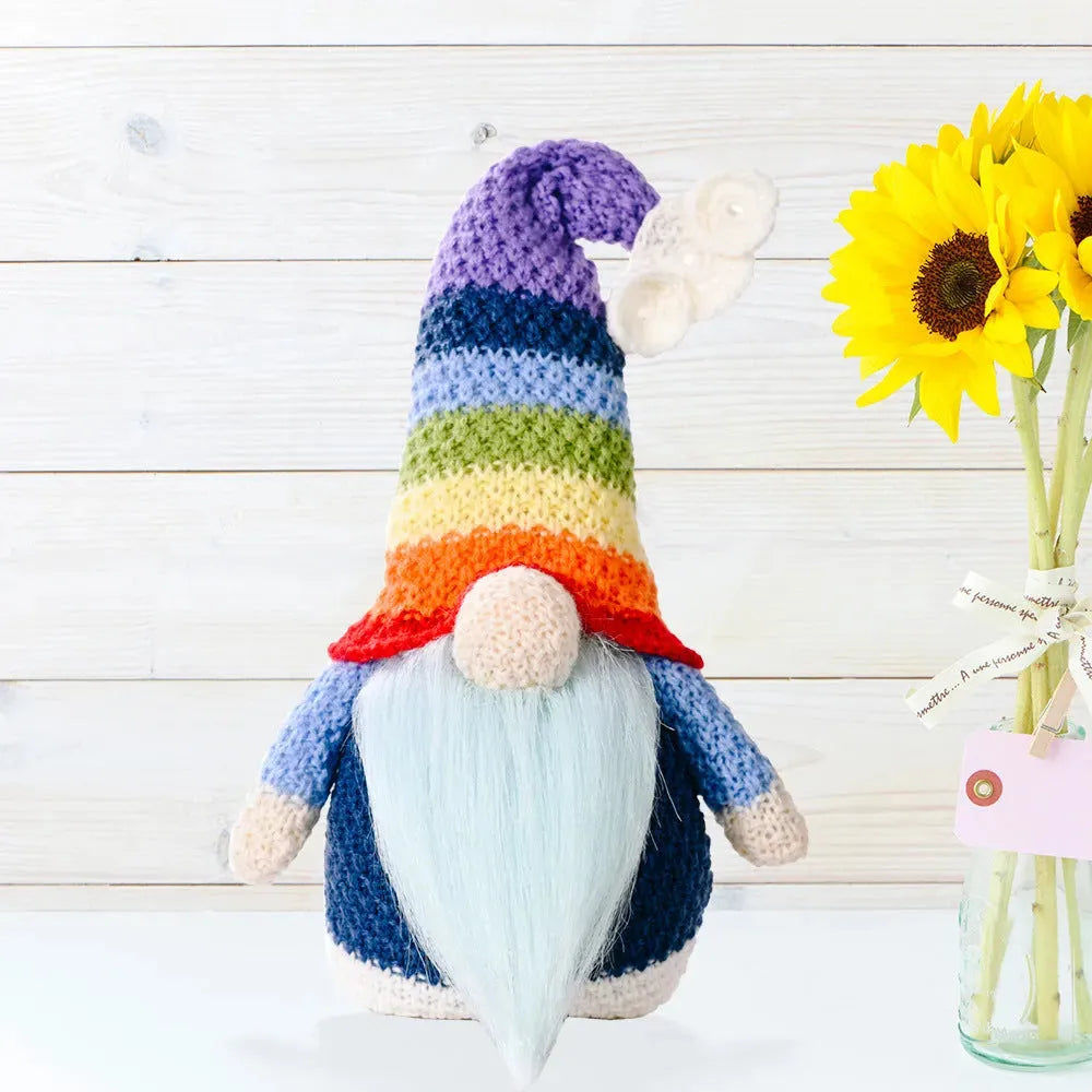 Rainbow Knitted Cap Embrace Love High Cap Faceless Doll Doll - Bellarte Enchanté Rainbow Knitted Cap Embrace Love High Cap Faceless Doll Doll