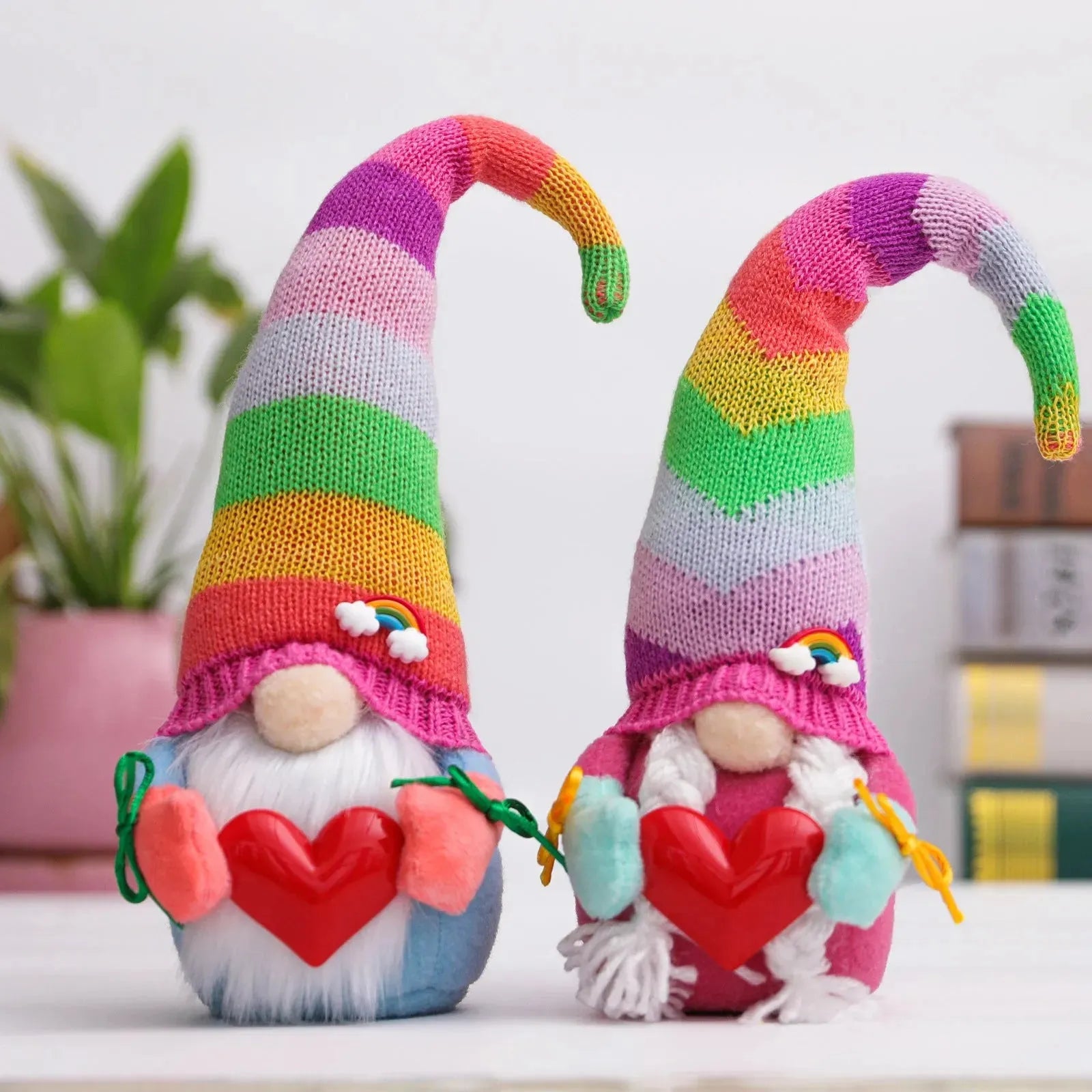 Rainbow Knitted Cap Embrace Love High Cap Faceless Doll Doll - Bellarte Enchanté Rainbow Knitted Cap Embrace Love High Cap Faceless Doll Doll