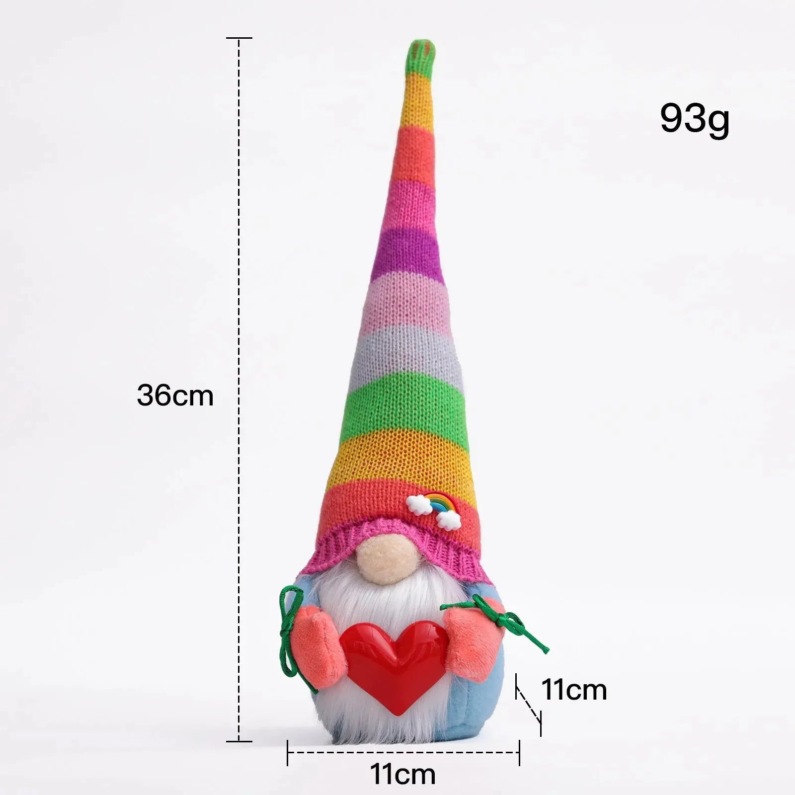 Rainbow Knitted Cap Embrace Love High Cap Faceless Doll Doll - Bellarte Enchanté Rainbow Knitted Cap Embrace Love High Cap Faceless Doll Doll