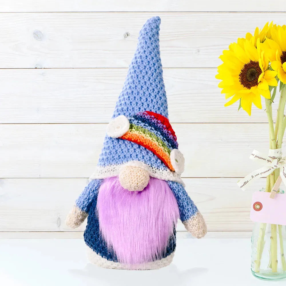 Rainbow Knitted Cap Embrace Love High Cap Faceless Doll Doll - Bellarte Enchanté Rainbow Knitted Cap Embrace Love High Cap Faceless Doll Doll