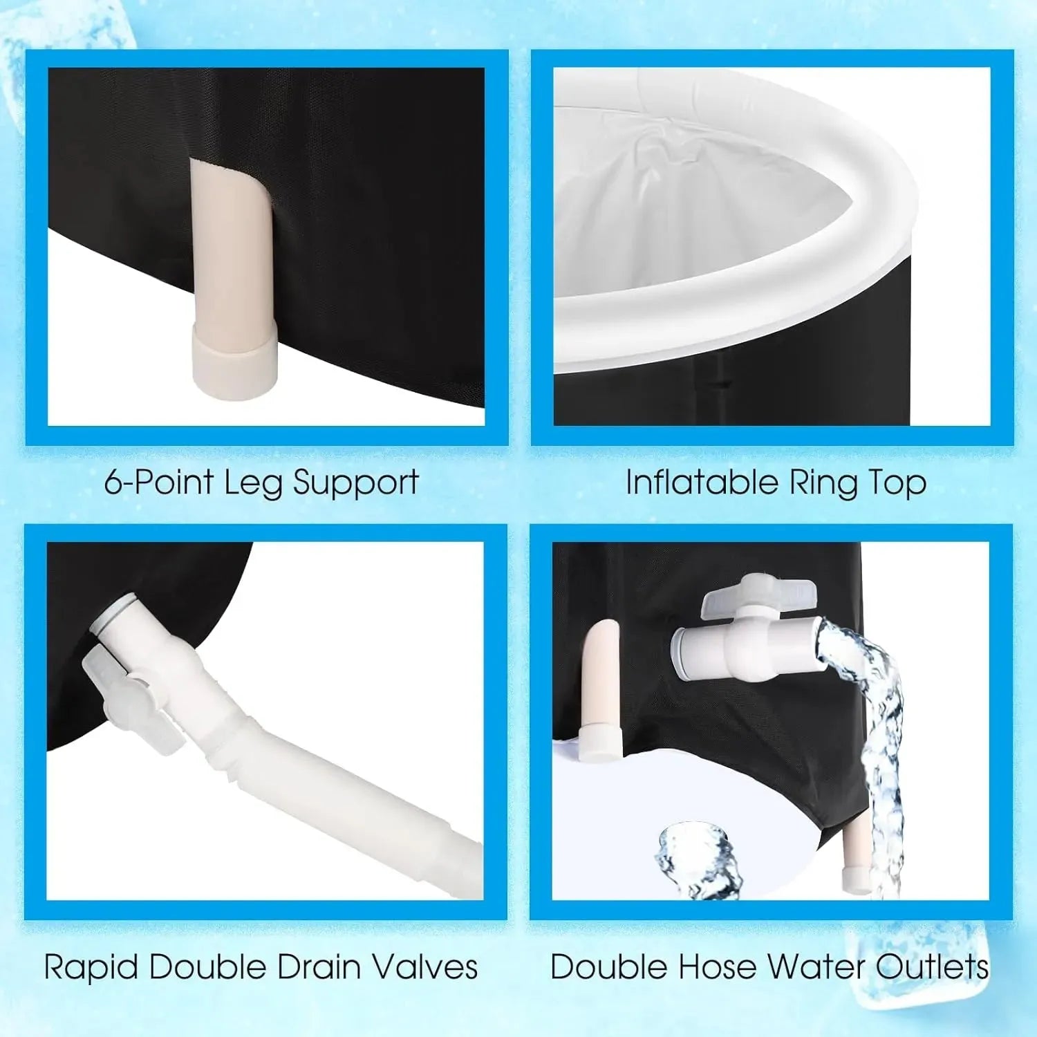 Recovery Ice Tub Foldable Bathtub Outdoor Portable Cold Water Therapy Tub Fitness Rehab Ice Tub For Athletes Long Lasting Insulated Ice Tub, Spa Soaking Bucket - Bellarte Enchanté Recovery Ice Tub Foldable Bathtub Outdoor Portable Cold Water Therapy Tub Fitness Rehab Ice Tub For Athletes Long Lasting Insulated Ice Tub, Spa Soaking Bucket