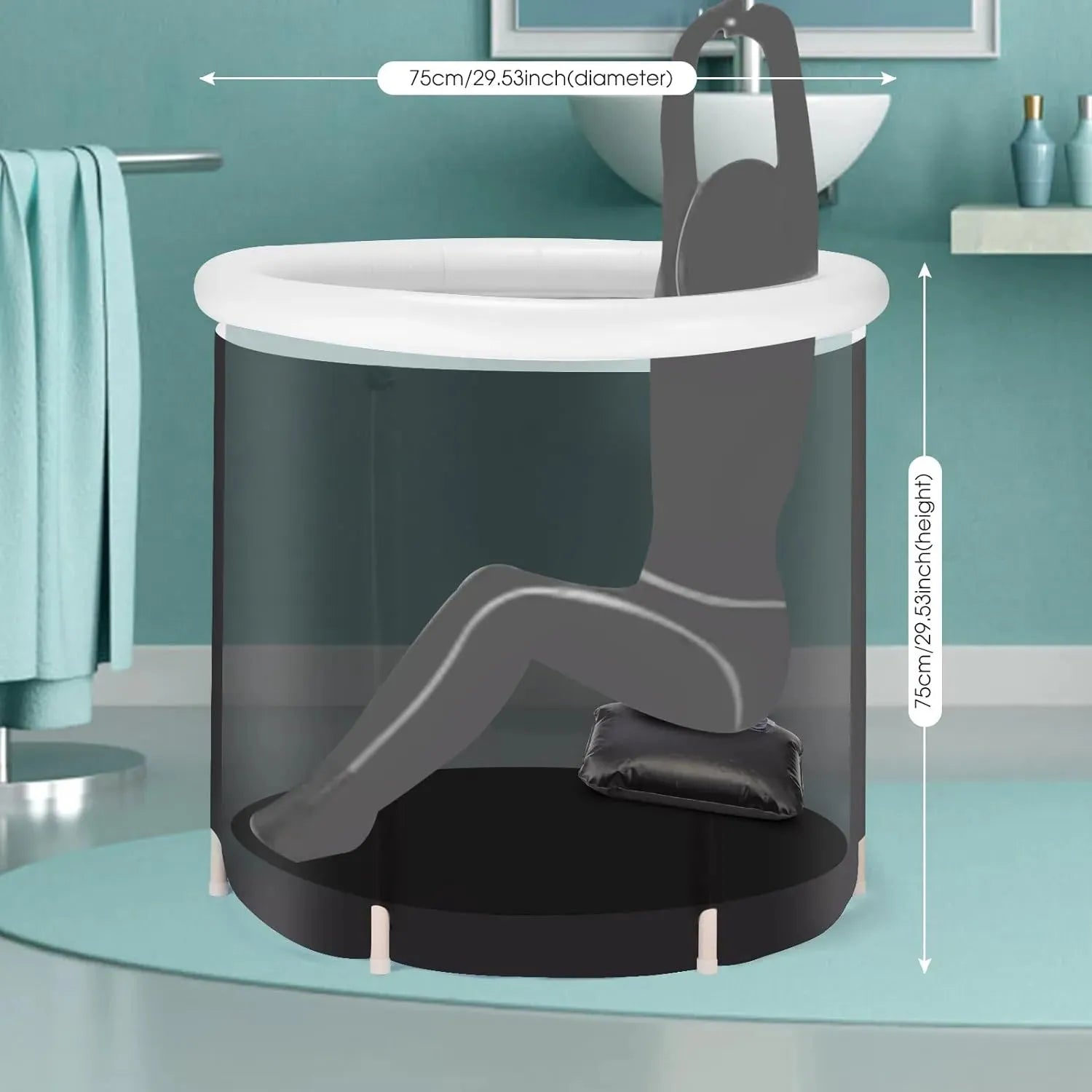 Recovery Ice Tub Foldable Bathtub Outdoor Portable Cold Water Therapy Tub Fitness Rehab Ice Tub For Athletes Long Lasting Insulated Ice Tub, Spa Soaking Bucket - Bellarte Enchanté Recovery Ice Tub Foldable Bathtub Outdoor Portable Cold Water Therapy Tub Fitness Rehab Ice Tub For Athletes Long Lasting Insulated Ice Tub, Spa Soaking Bucket