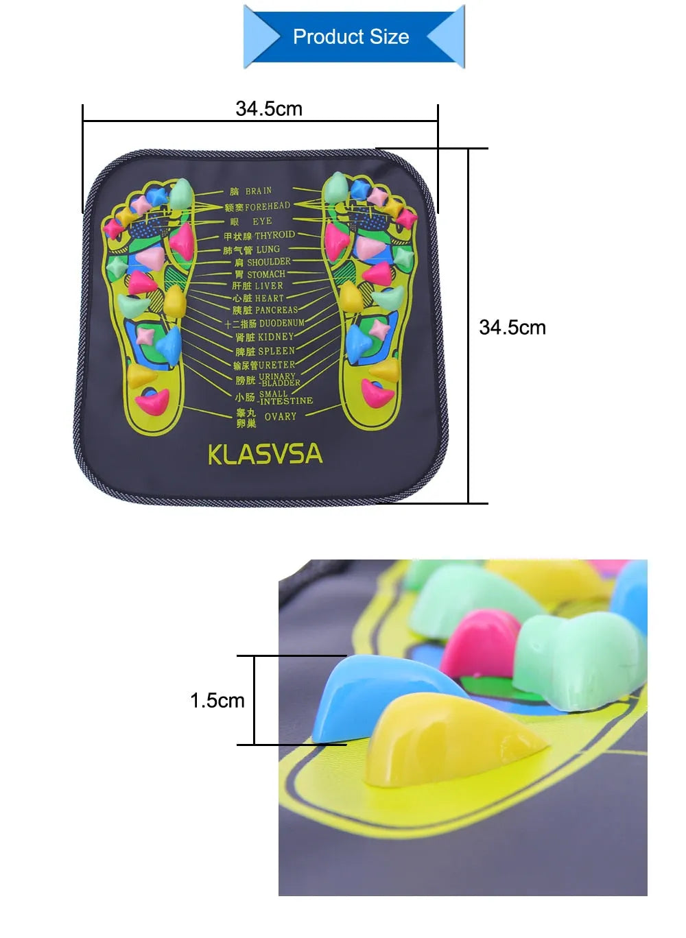 Reflexology Foot Massage Pad Cobblestone Walk Massager Mat Pain Relief Health Care Acupressure Mat - Bellarte Enchanté Reflexology Foot Massage Pad Cobblestone Walk Massager Mat Pain Relief Health Care Acupressure Mat