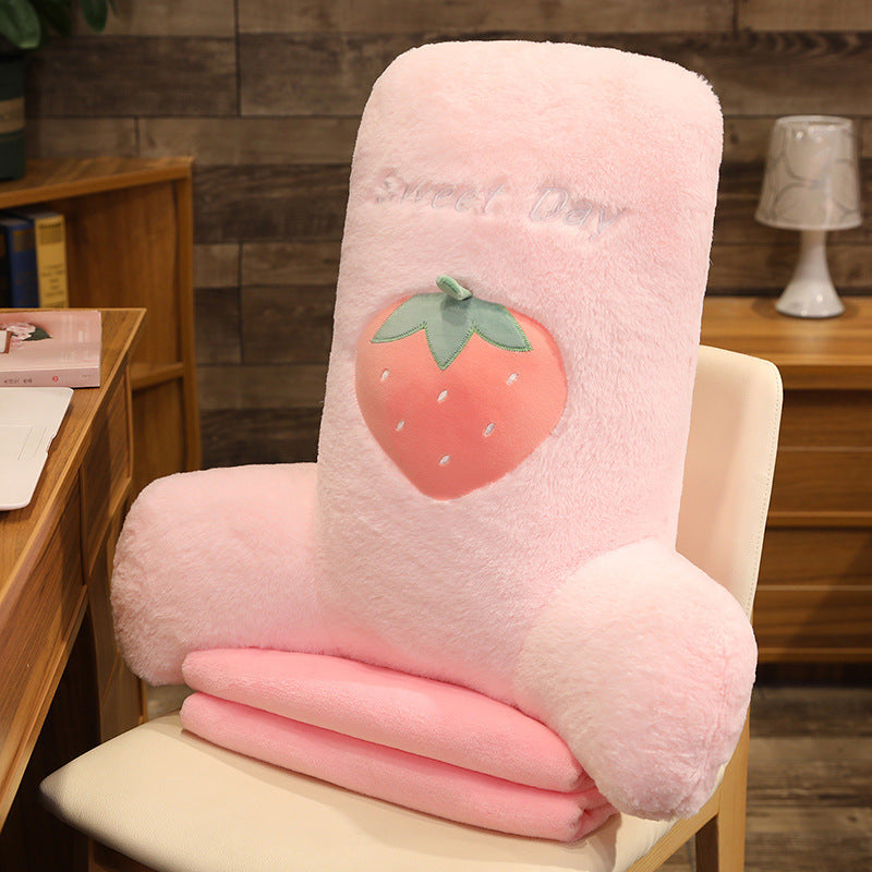 Removable And Washable Office Fruit Lumbar Pillow Nap Blanket - Bellarte Enchanté Removable And Washable Office Fruit Lumbar Pillow Nap Blanket