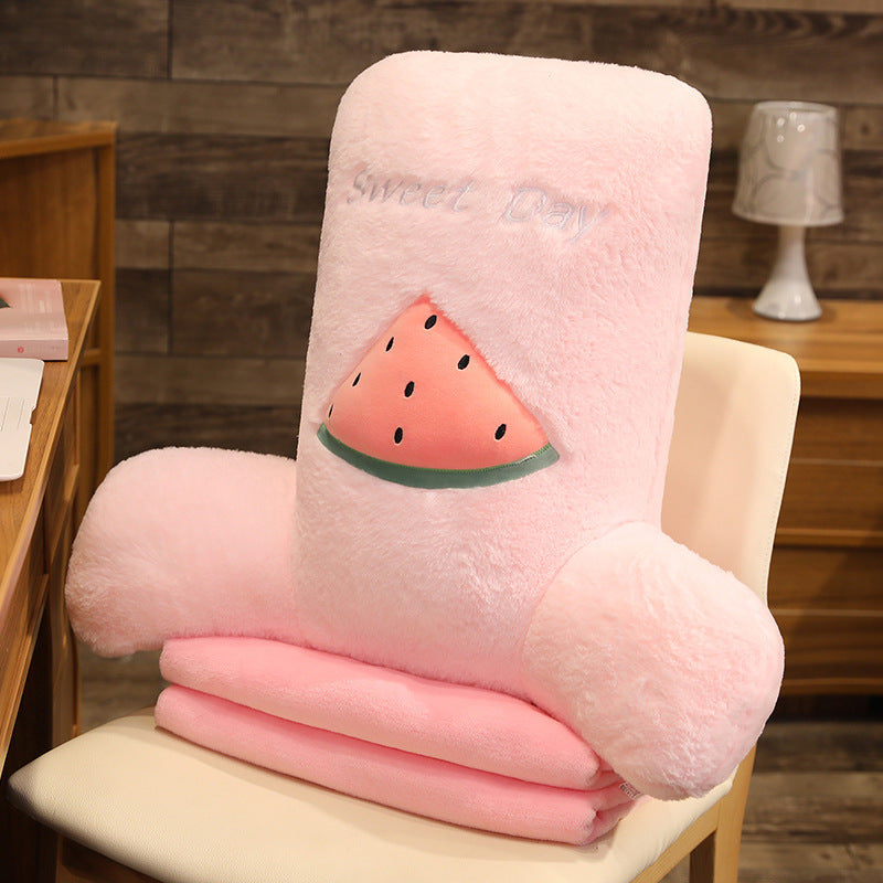 Removable And Washable Office Fruit Lumbar Pillow Nap Blanket - Bellarte Enchanté Removable And Washable Office Fruit Lumbar Pillow Nap Blanket