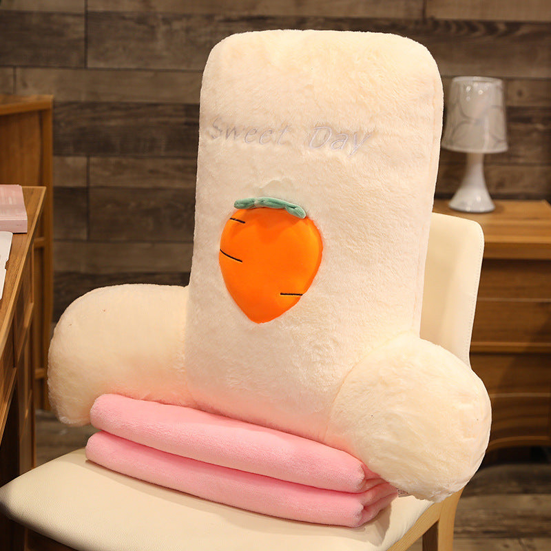 Removable And Washable Office Fruit Lumbar Pillow Nap Blanket - Bellarte Enchanté Removable And Washable Office Fruit Lumbar Pillow Nap Blanket