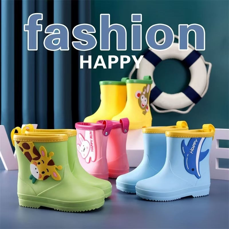 Removable Cartoon Giraffe Rain Shoes Boys And Girls Animal Pattern Rain Boots - Bellarte Enchanté Removable Cartoon Giraffe Rain Shoes Boys And Girls Animal Pattern Rain Boots