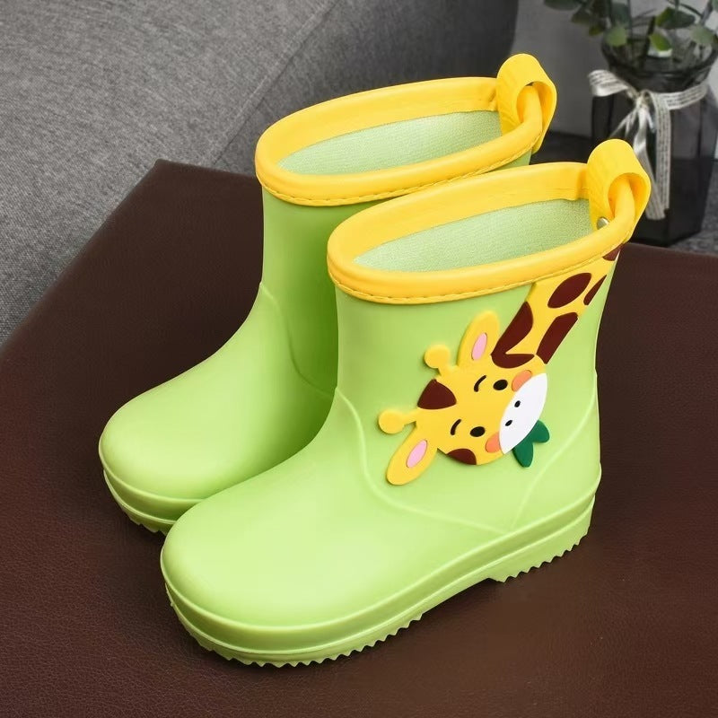 Removable Cartoon Giraffe Rain Shoes Boys And Girls Animal Pattern Rain Boots - Bellarte Enchanté Removable Cartoon Giraffe Rain Shoes Boys And Girls Animal Pattern Rain Boots