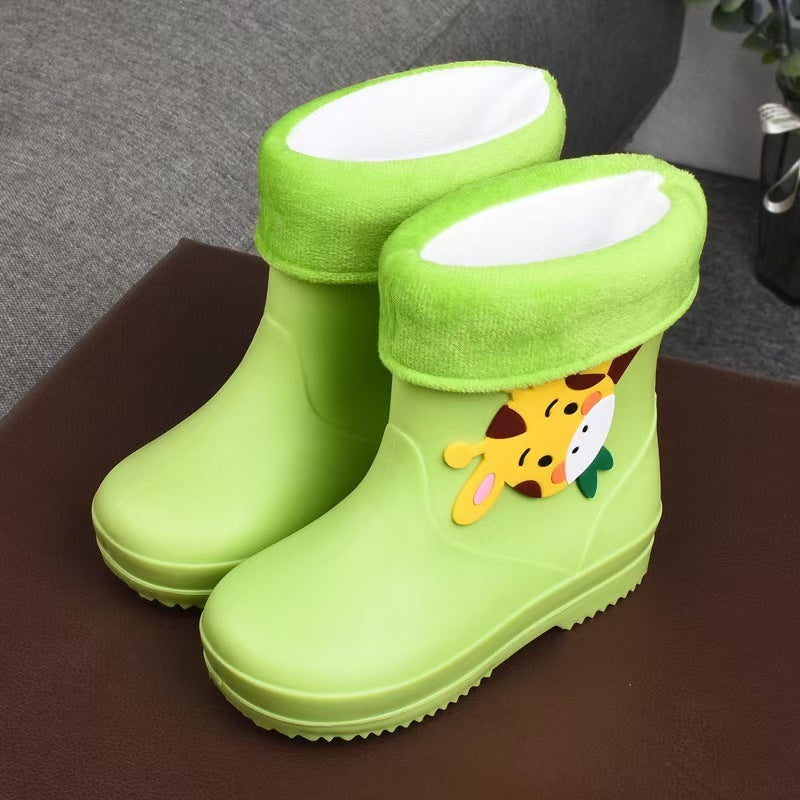 Removable Cartoon Giraffe Rain Shoes Boys And Girls Animal Pattern Rain Boots - Bellarte Enchanté Removable Cartoon Giraffe Rain Shoes Boys And Girls Animal Pattern Rain Boots