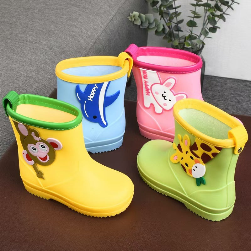Removable Cartoon Giraffe Rain Shoes Boys And Girls Animal Pattern Rain Boots - Bellarte Enchanté Removable Cartoon Giraffe Rain Shoes Boys And Girls Animal Pattern Rain Boots