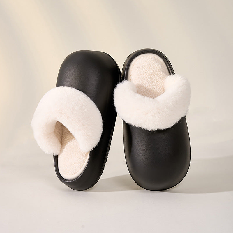 Removable Slippers Winter Waterproof Plush Shoes Household Thick Bottom Detachable Warm Fuzzy Home Slippers Bedroom House Shoes Women - Bellarte Enchanté Removable Slippers Winter Waterproof Plush Shoes Household Thick Bottom Detachable Warm Fuzzy Home Slippers Bedroom House Shoes Women