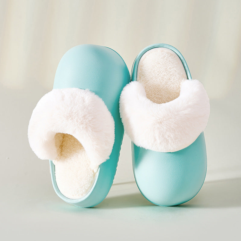 Removable Slippers Winter Waterproof Plush Shoes Household Thick Bottom Detachable Warm Fuzzy Home Slippers Bedroom House Shoes Women - Bellarte Enchanté Removable Slippers Winter Waterproof Plush Shoes Household Thick Bottom Detachable Warm Fuzzy Home Slippers Bedroom House Shoes Women