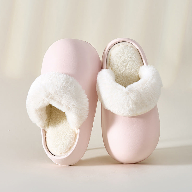 Removable Slippers Winter Waterproof Plush Shoes Household Thick Bottom Detachable Warm Fuzzy Home Slippers Bedroom House Shoes Women - Bellarte Enchanté Removable Slippers Winter Waterproof Plush Shoes Household Thick Bottom Detachable Warm Fuzzy Home Slippers Bedroom House Shoes Women