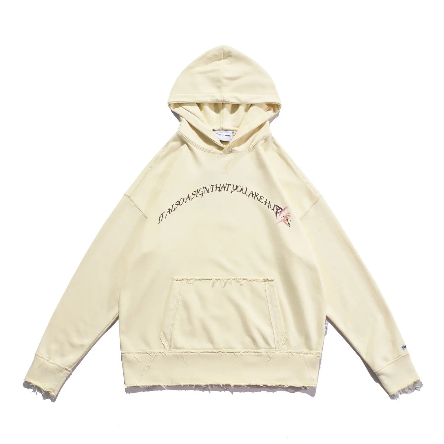 Retro American Loose Tassel Ruined Washed Dirty Hooded Sweater - Bellarte Enchanté Retro American Loose Tassel Ruined Washed Dirty Hooded Sweater