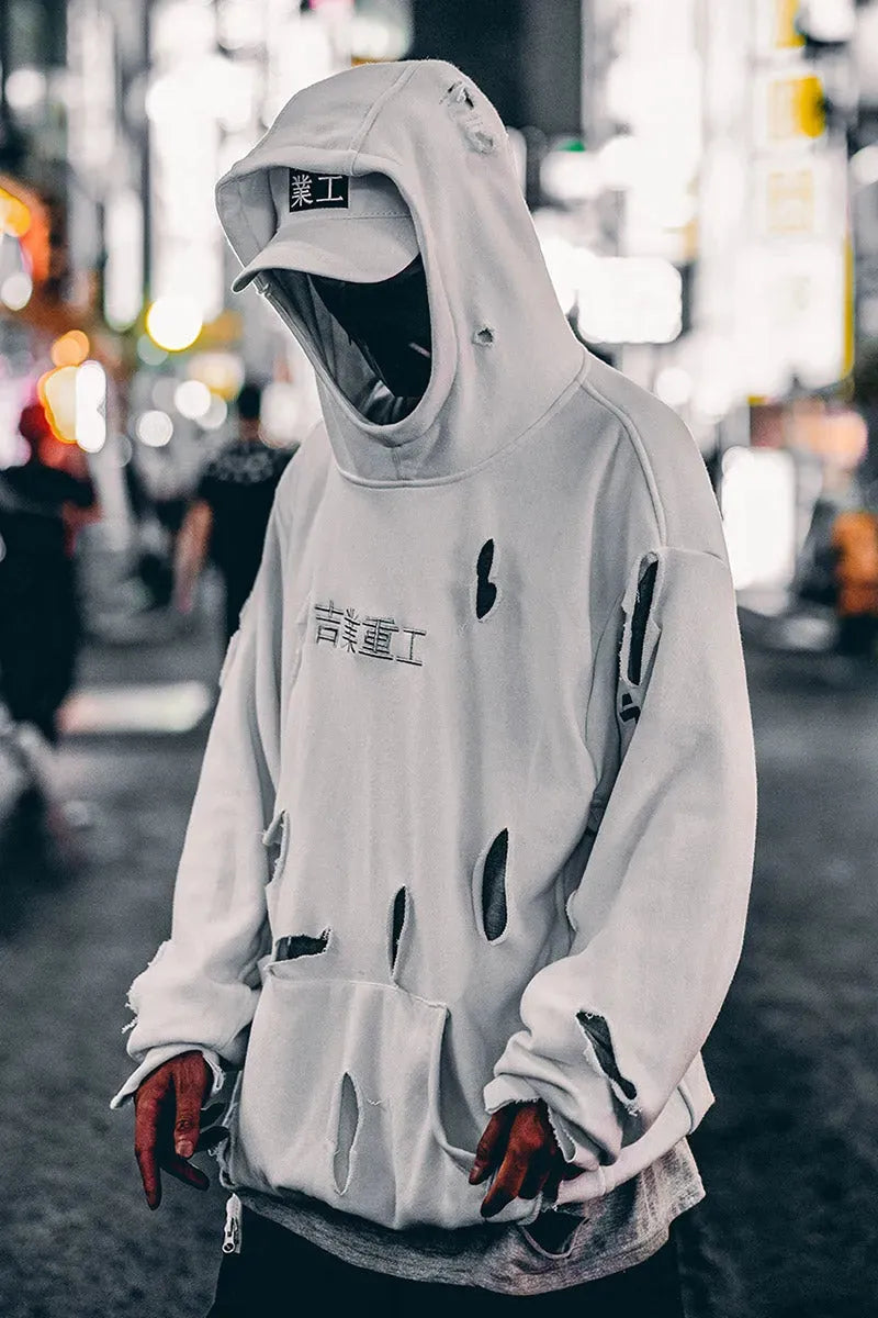 Ripped Hoodie Men Fall Popular Hip-Hop - Bellarte Enchanté Ripped Hoodie Men Fall Popular Hip-Hop
