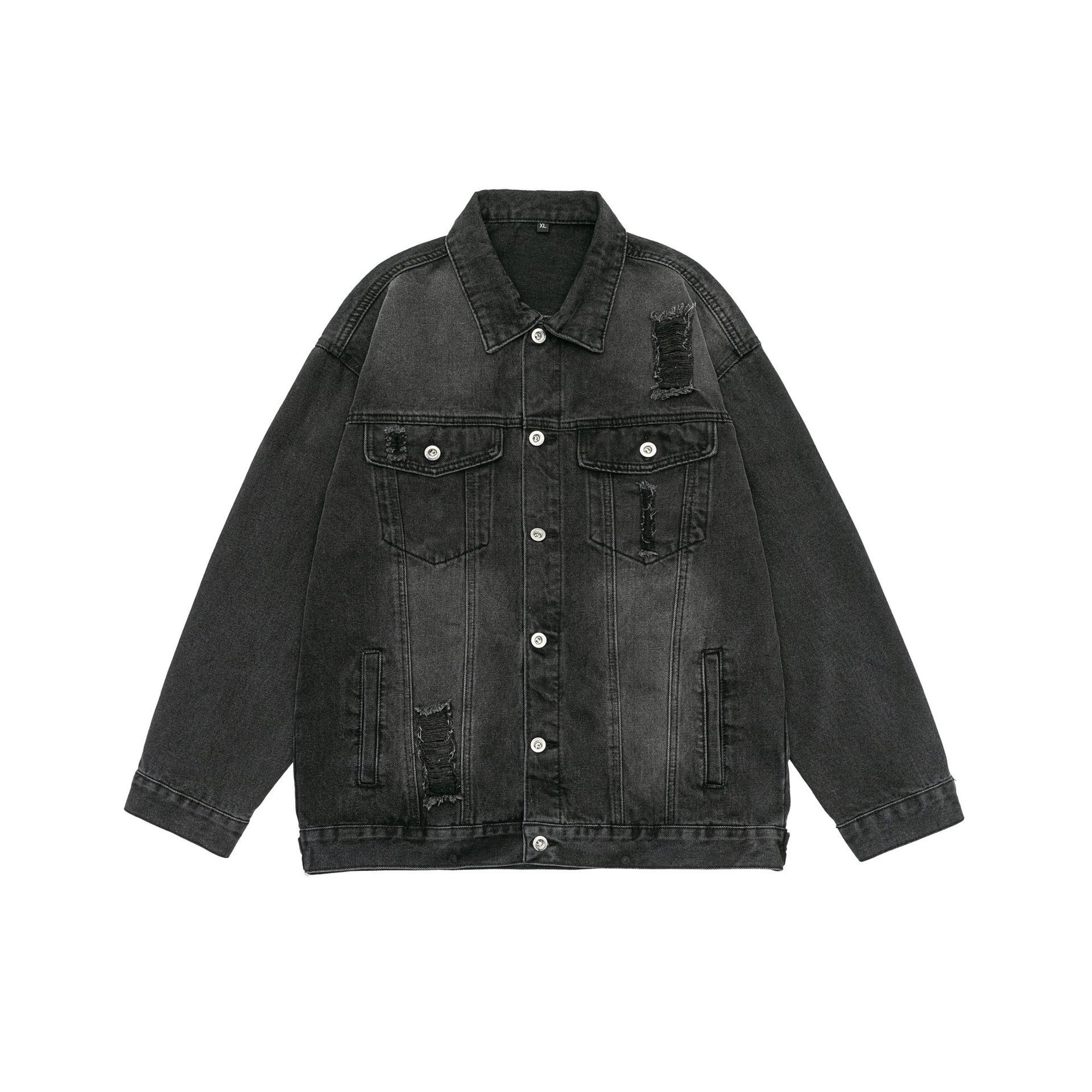 Ripped Workwear Denim Jacket American Washed Old - Bellarte Enchanté Ripped Workwear Denim Jacket American Washed Old