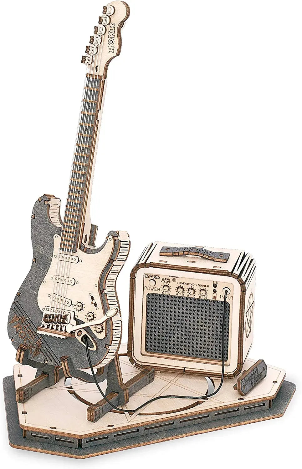 Robotime ROKR Electric Guitar Model Gift For Kids Assembly Creative Toys Building Block Set 3D Wooden Puzzle - TG605K - Bellarte Enchanté Robotime ROKR Electric Guitar Model Gift For Kids Assembly Creative Toys Building Block Set 3D Wooden Puzzle - TG605K