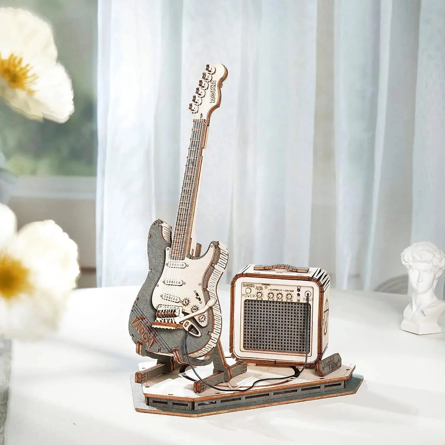 Robotime ROKR Electric Guitar Model Gift For Kids Assembly Creative Toys Building Block Set 3D Wooden Puzzle - TG605K - Bellarte Enchanté Robotime ROKR Electric Guitar Model Gift For Kids Assembly Creative Toys Building Block Set 3D Wooden Puzzle - TG605K