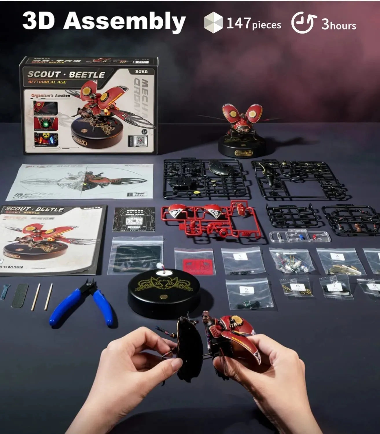 Robotime Rokr Scout Beetle Metal 3D Puzzles Games Punk Style Gift For Birthday Easy Assembly Mechanical Design DIY Toys - MI02 - Bellarte Enchanté Robotime Rokr Scout Beetle Metal 3D Puzzles Games Punk Style Gift For Birthday Easy Assembly Mechanical Design DIY Toys - MI02