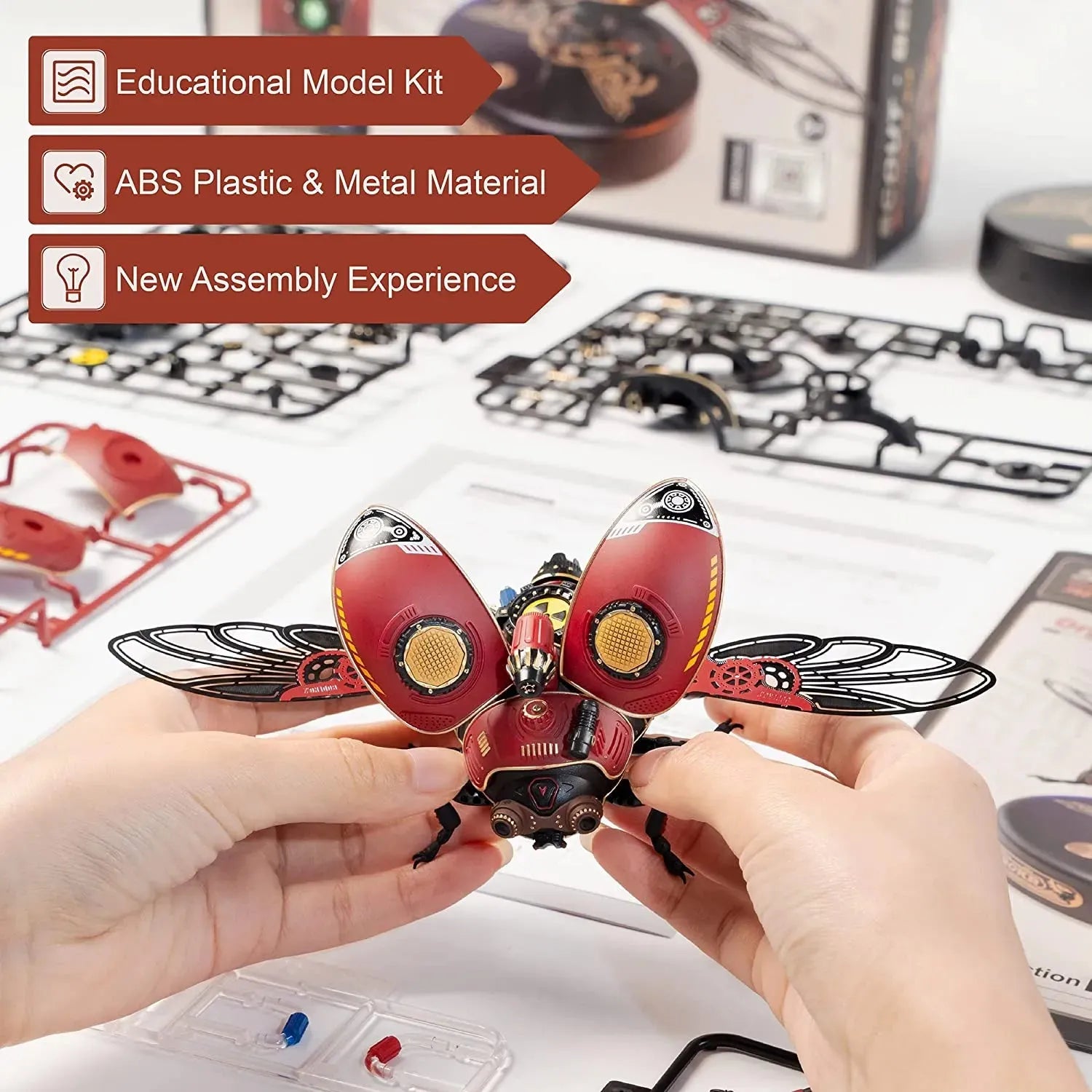 Robotime Rokr Scout Beetle Metal 3D Puzzles Games Punk Style Gift For Birthday Easy Assembly Mechanical Design DIY Toys - MI02 - Bellarte Enchanté Robotime Rokr Scout Beetle Metal 3D Puzzles Games Punk Style Gift For Birthday Easy Assembly Mechanical Design DIY Toys - MI02
