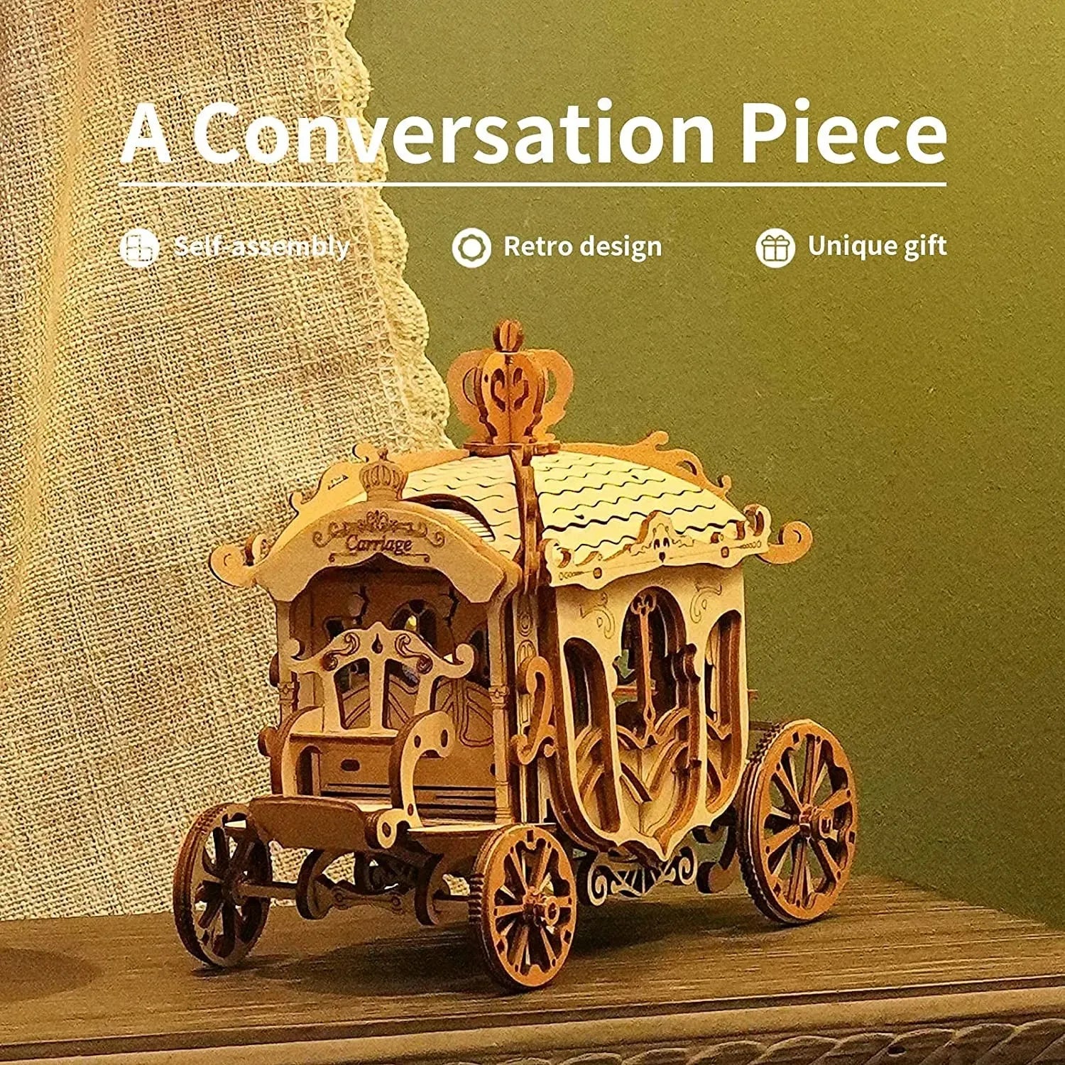 Robotime Rolife Vintage Car Model 3D Wooden Puzzle Toys For Chilidren Kids - Bellarte Enchanté Robotime Rolife Vintage Car Model 3D Wooden Puzzle Toys For Chilidren Kids