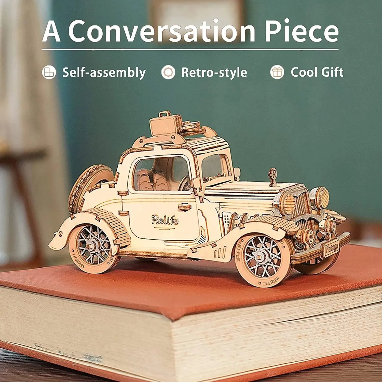 Robotime Rolife Vintage Car Model 3D Wooden Puzzle Toys For Chilidren Kids - Bellarte Enchanté Robotime Rolife Vintage Car Model 3D Wooden Puzzle Toys For Chilidren Kids