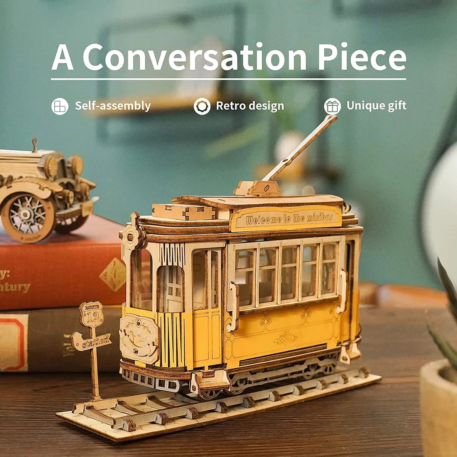 Robotime Rolife Vintage Car Model 3D Wooden Puzzle Toys For Chilidren Kids - Bellarte Enchanté Robotime Rolife Vintage Car Model 3D Wooden Puzzle Toys For Chilidren Kids