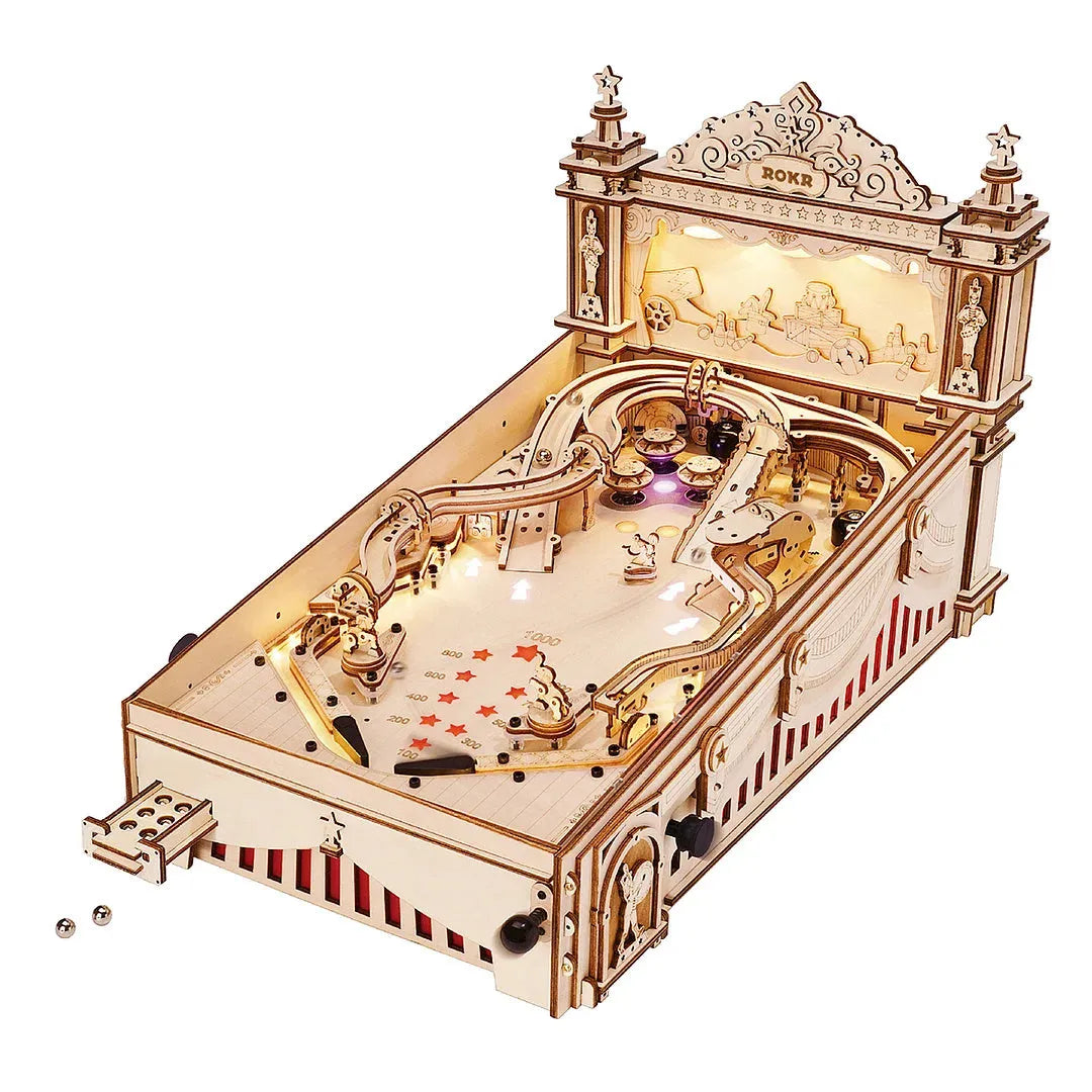 ROKR 3D Puzzle Pinball Machine Wooden Puzzle Brainteaser Building Toy - Bellarte Enchanté ROKR 3D Puzzle Pinball Machine Wooden Puzzle Brainteaser Building Toy