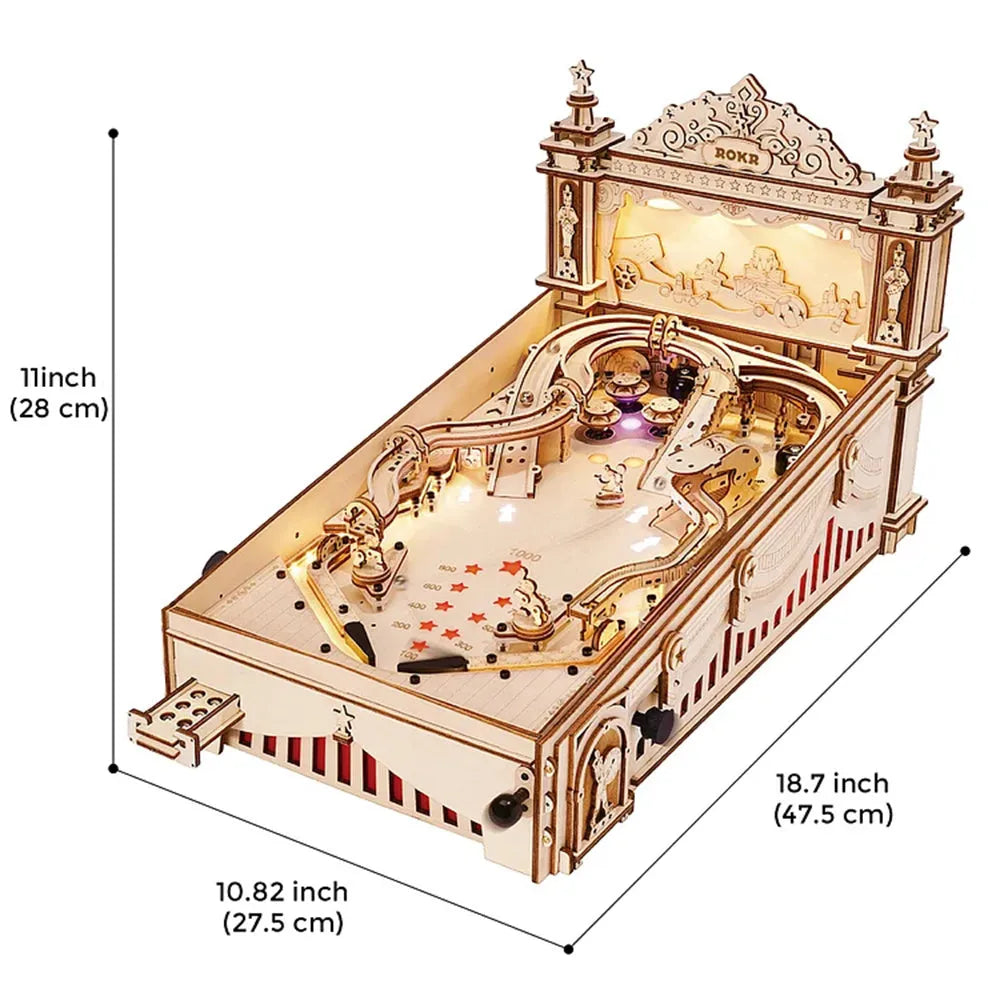 ROKR 3D Puzzle Pinball Machine Wooden Puzzle Brainteaser Building Toy - Bellarte Enchanté ROKR 3D Puzzle Pinball Machine Wooden Puzzle Brainteaser Building Toy