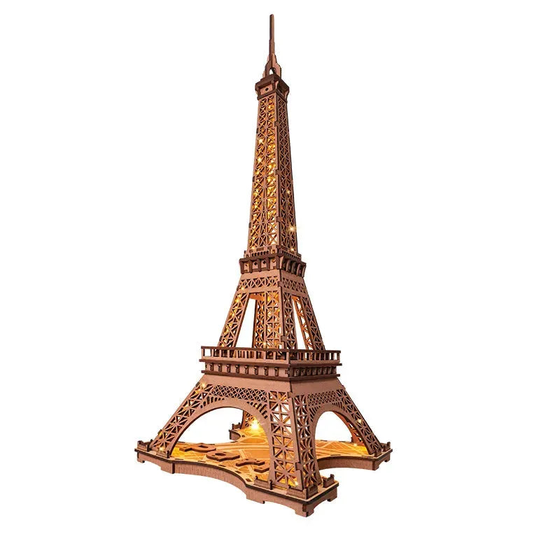 Rolife Night Of The Eiffel Tower Large Wooden Puzzle With 4 Light Shows For Gift - Bellarte Enchanté Rolife Night Of The Eiffel Tower Large Wooden Puzzle With 4 Light Shows For Gift