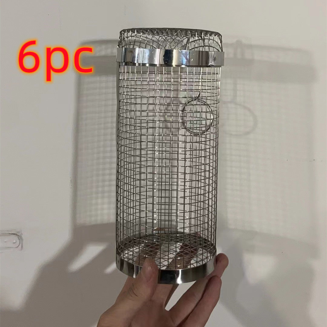 Rolling Grilling Basket Metal BBQ Barbecue Basket Net Portable Outdoor Camping Barbecue Rack Kitchen Gadgets - Bellarte Enchanté Rolling Grilling Basket Metal BBQ Barbecue Basket Net Portable Outdoor Camping Barbecue Rack Kitchen Gadgets