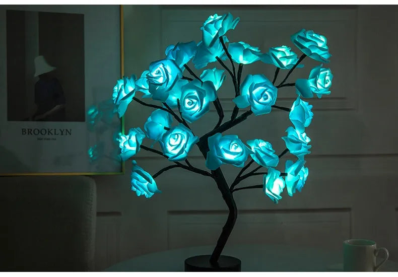 Rose Flower Lamp USB Battery Operated LED Table Lamp Bonsai Tree Night Lights Garland Bedroom Decoration Lights Home Decor - Bellarte Enchanté Rose Flower Lamp USB Battery Operated LED Table Lamp Bonsai Tree Night Lights Garland Bedroom Decoration Lights Home Decor