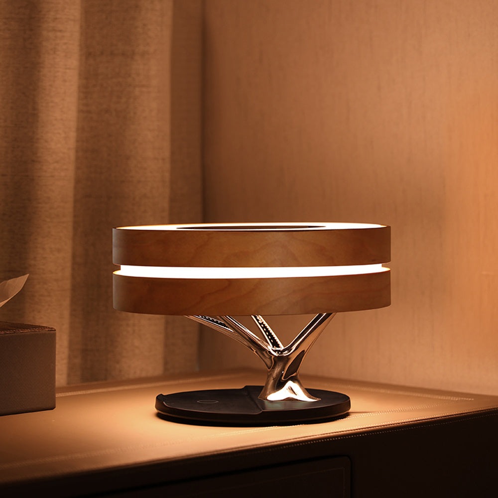 Round Intelligent Music Bluetooth Speaker Bed Lamp WiFi Circle Tree Of Led Light Wireless Charging For Living Room - Bellarte Enchanté Round Intelligent Music Bluetooth Speaker Bed Lamp WiFi Circle Tree Of Led Light Wireless Charging For Living Room