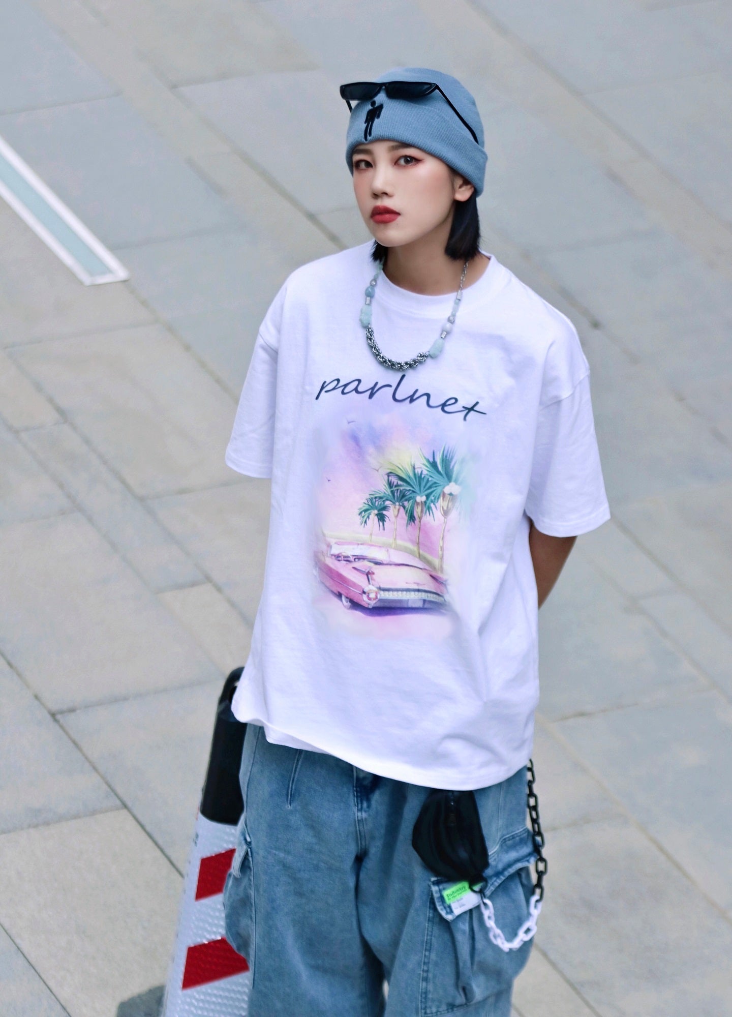 Round Neck Men And Women Couple Loose Print T-shirt - Bellarte Enchanté Round Neck Men And Women Couple Loose Print T-shirt