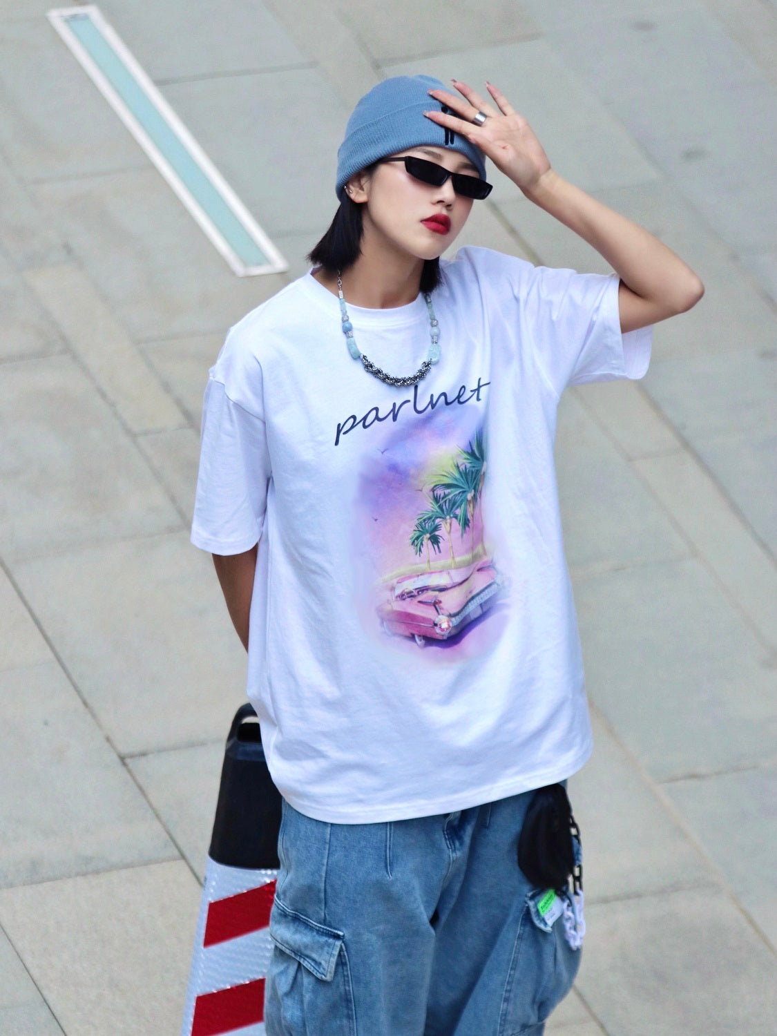 Round Neck Men And Women Couple Loose Print T-shirt - Bellarte Enchanté Round Neck Men And Women Couple Loose Print T-shirt