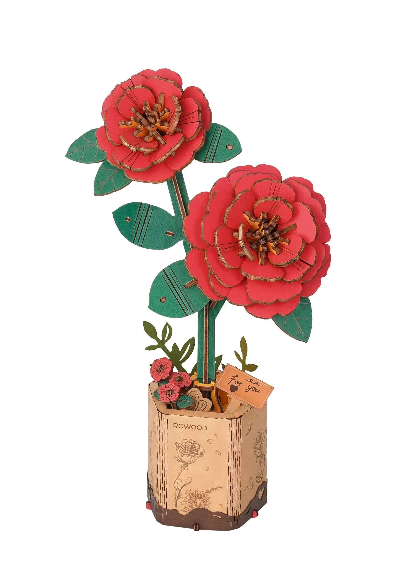 Rowood Wooden Flower Bouquet Puzzle Hand-Make Eco-friend Materials Romantic Gift - Bellarte Enchanté Rowood Wooden Flower Bouquet Puzzle Hand-Make Eco-friend Materials Romantic Gift