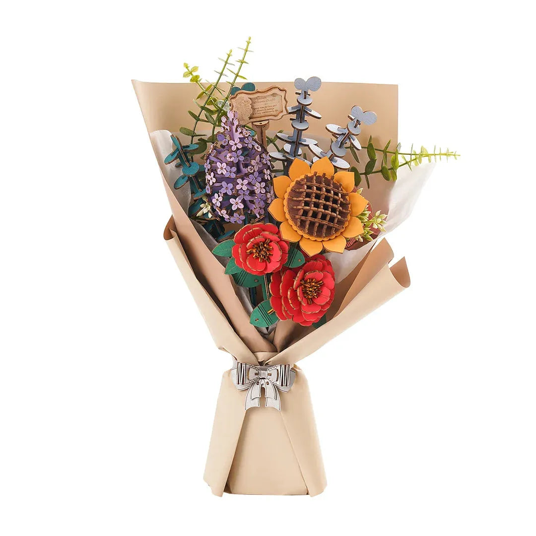Rowood Wooden Flower Bouquet Puzzle Hand-Make Eco-friend Materials Romantic Gift - Bellarte Enchanté Rowood Wooden Flower Bouquet Puzzle Hand-Make Eco-friend Materials Romantic Gift