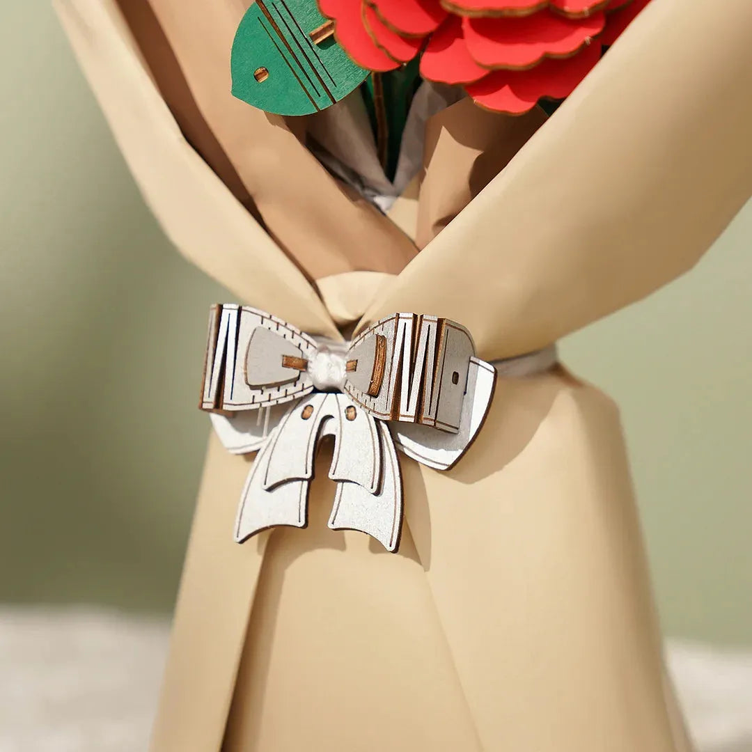 Rowood Wooden Flower Bouquet Puzzle Hand-Make Eco-friend Materials Romantic Gift - Bellarte Enchanté Rowood Wooden Flower Bouquet Puzzle Hand-Make Eco-friend Materials Romantic Gift