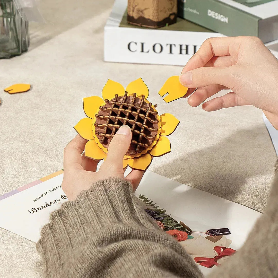 Rowood Wooden Flower Bouquet Puzzle Hand-Make Eco-friend Materials Romantic Gift - Bellarte Enchanté Rowood Wooden Flower Bouquet Puzzle Hand-Make Eco-friend Materials Romantic Gift