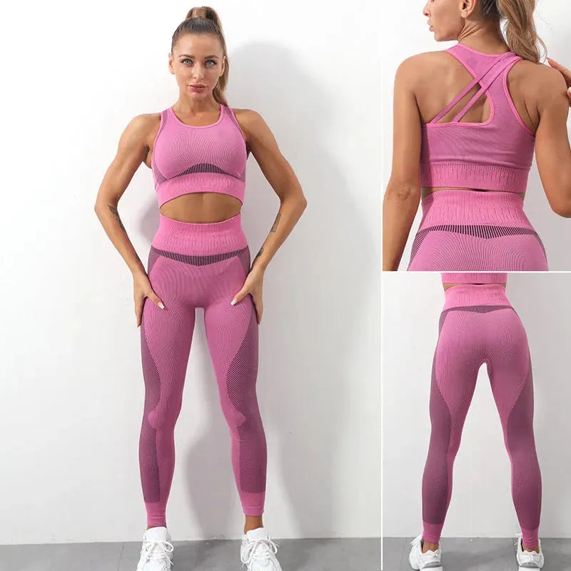 Running Gym Wear Seamless Bra Pants Yoga Set - Bellarte Enchanté Running Gym Wear Seamless Bra Pants Yoga Set