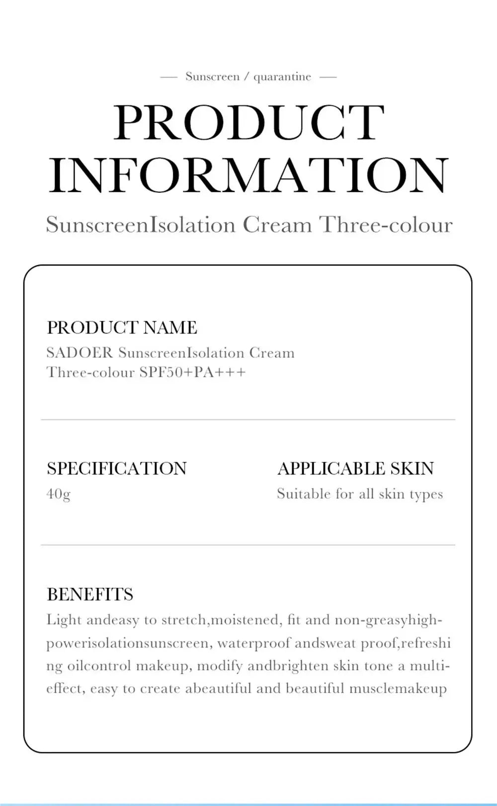 Sadoer Isolation Cream - Bellarte Enchanté Sadoer Isolation Cream