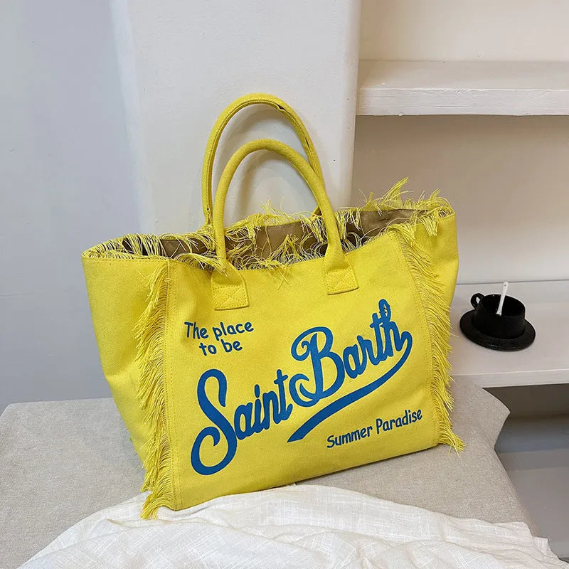 Saint Barth Women's Canvas Bag - Bellarte Enchanté Saint Barth Women's Canvas Bag