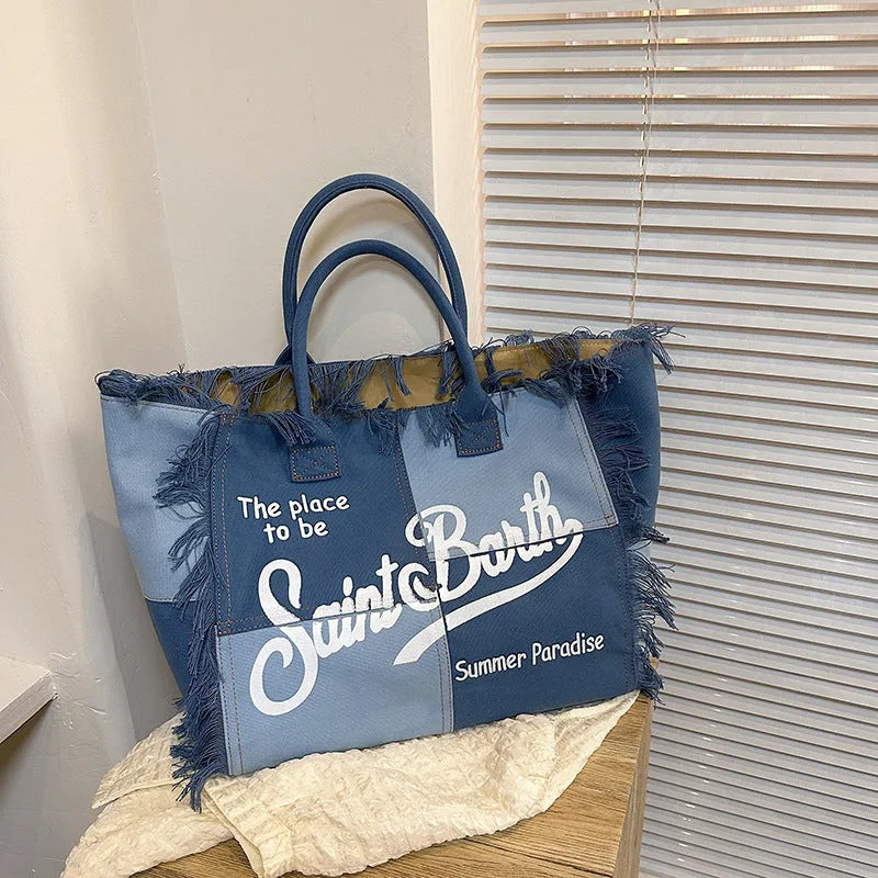 Saint Barth Women's Canvas Bag - Bellarte Enchanté Saint Barth Women's Canvas Bag